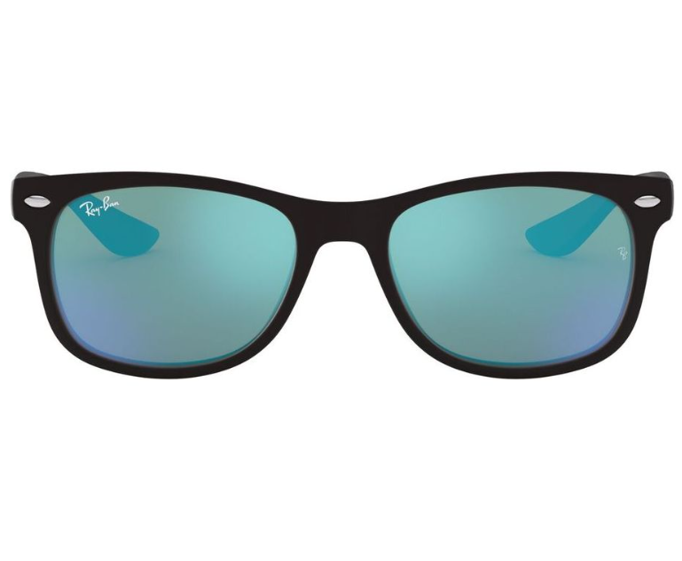 Ray-Ban NEW WAYFARER JUNIOR RJ 9052S Matte Black/Grey Blue Mirror (100S/55)